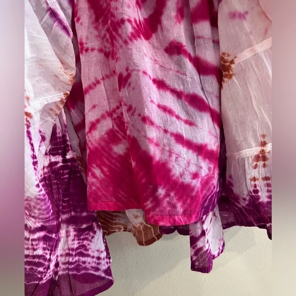Raga Anthropologie Crochet Tie Dye Babydoll Dress/Tunic Top NWT Small - Picture 8 of 9
